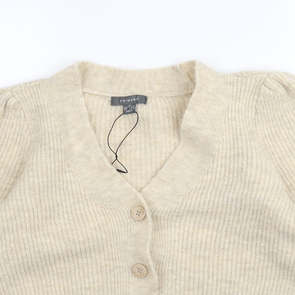 Primark Womens Beige  Knit Cardigan Jumper Size M