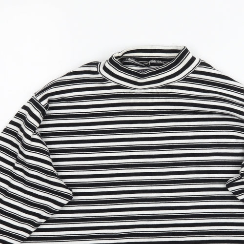 Marks and Spencer Womens Multicoloured Striped  Basic T-Shirt Size 24  - Lettuce hem