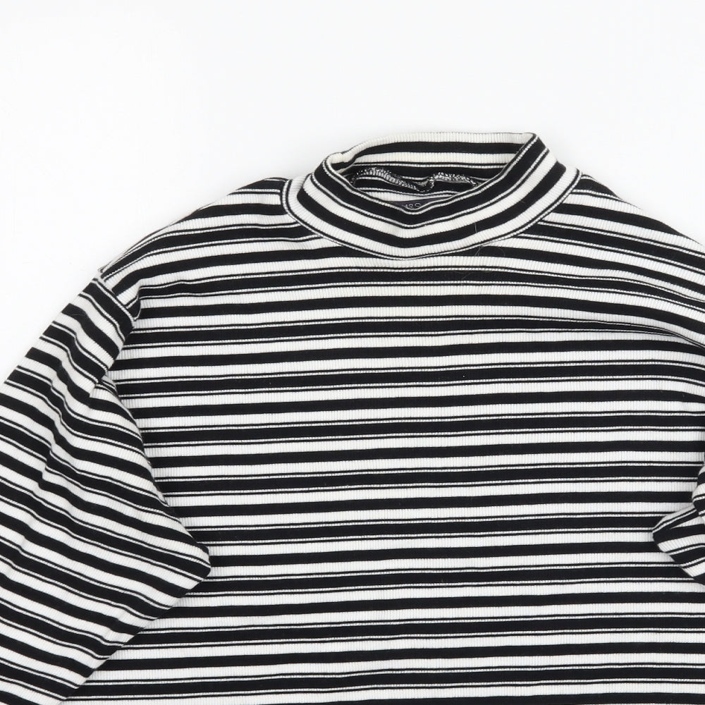 Marks and Spencer Womens Multicoloured Striped  Basic T-Shirt Size 24  - Lettuce hem