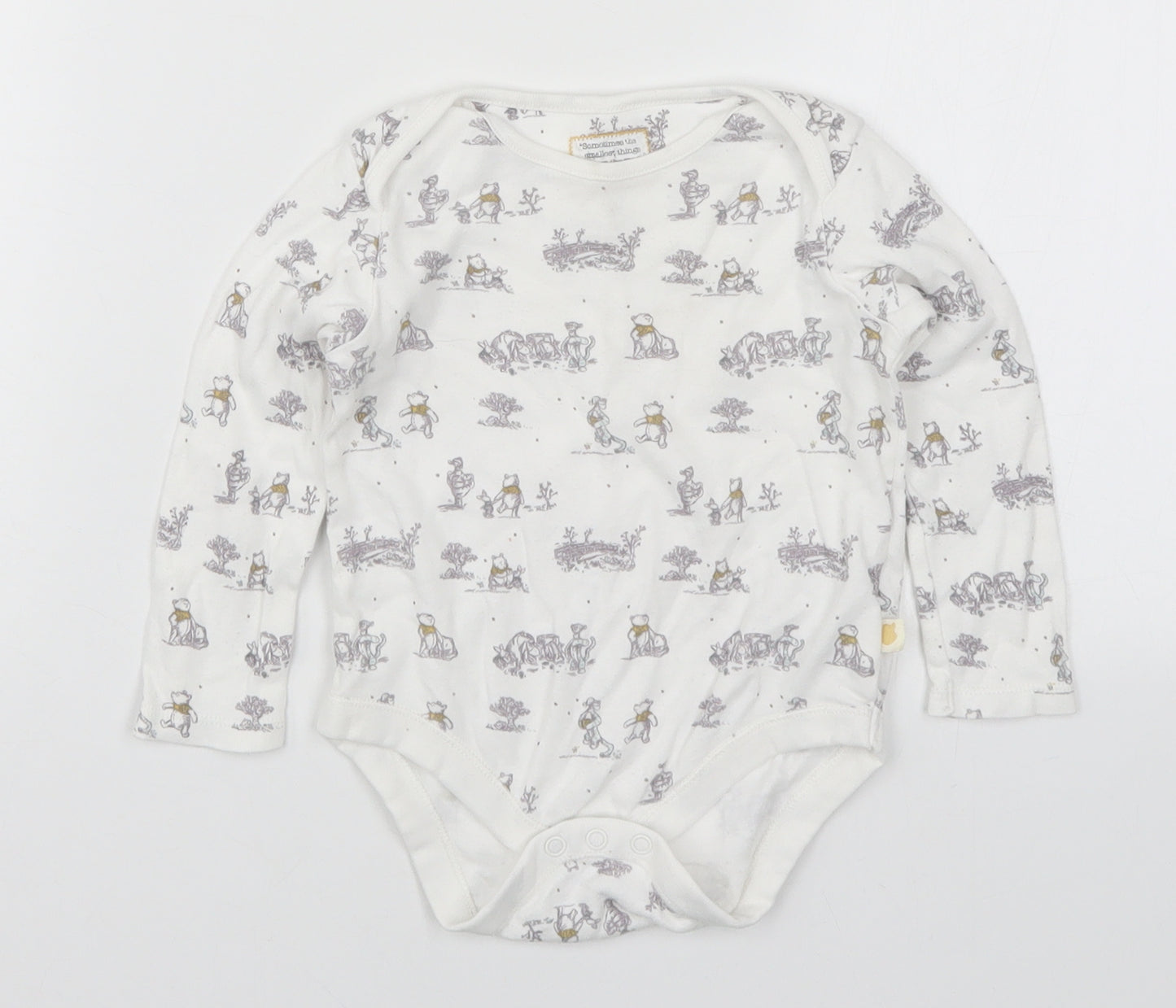 F&F Baby White   Babygrow One-Piece Size 12-18 Months  - Winnie The Pooh