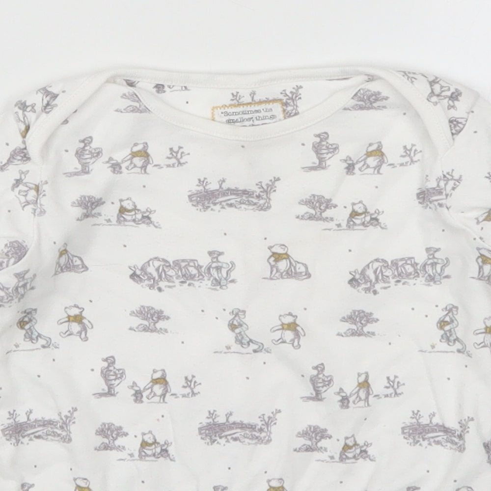 F&F Baby White   Babygrow One-Piece Size 12-18 Months  - Winnie The Pooh