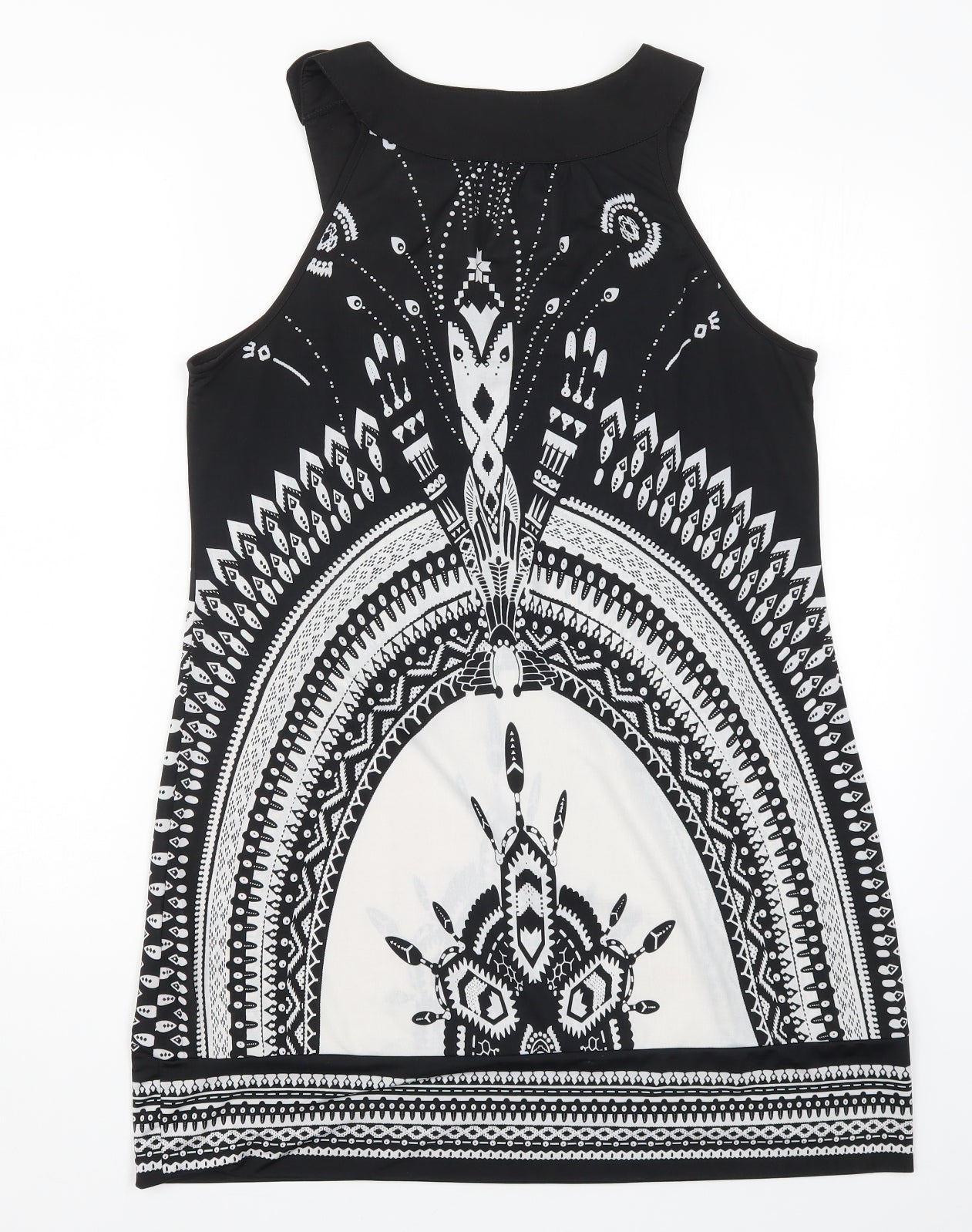 Pussycat London Womens Black Geometric  Basic Tank Size L