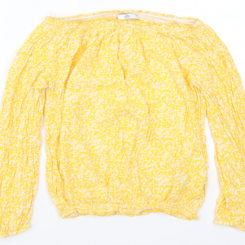 Marks and Spencer Girls Yellow Floral  Basic Blouse Size 12-13 Years