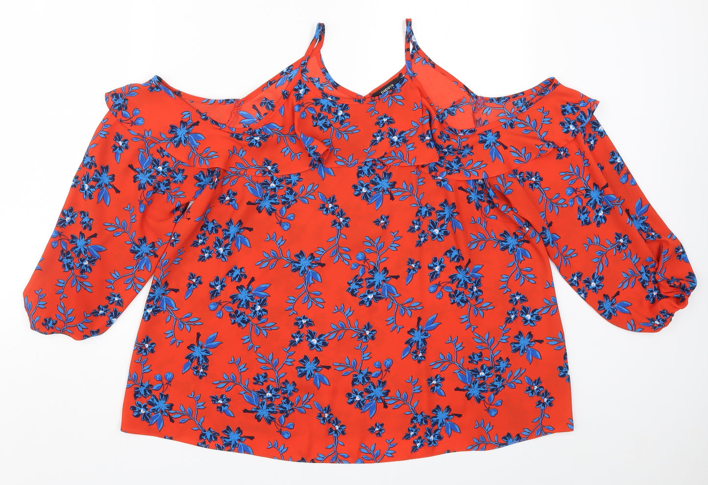 Papaya Womens Red Floral  Basic Blouse Size 16