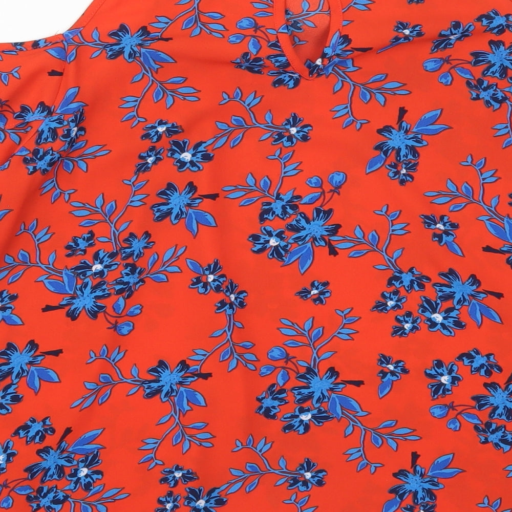 Papaya Womens Red Floral  Basic Blouse Size 16