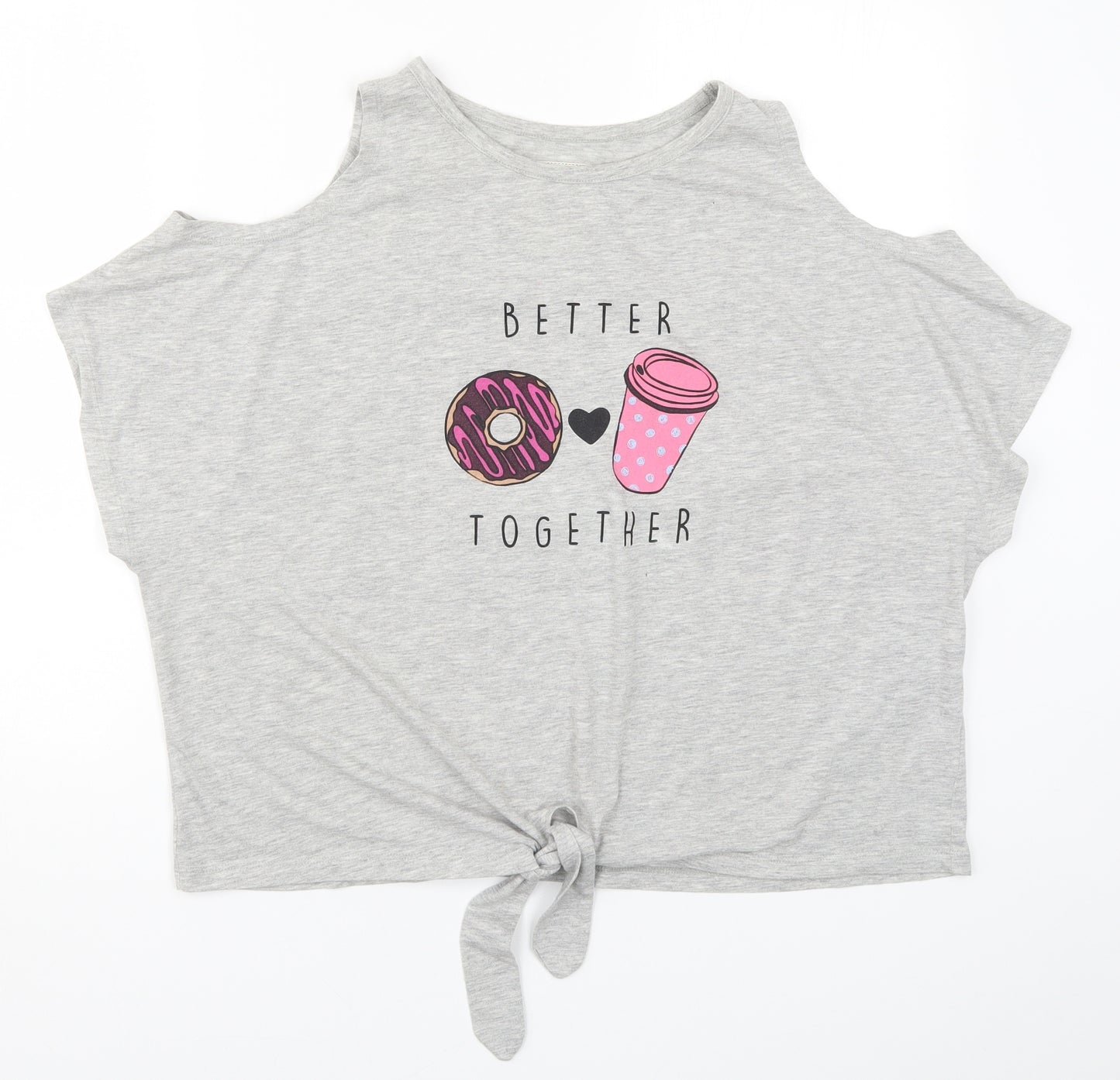 Matalan Womens Grey Solid  Top Pyjama Top Size L  - Better Together