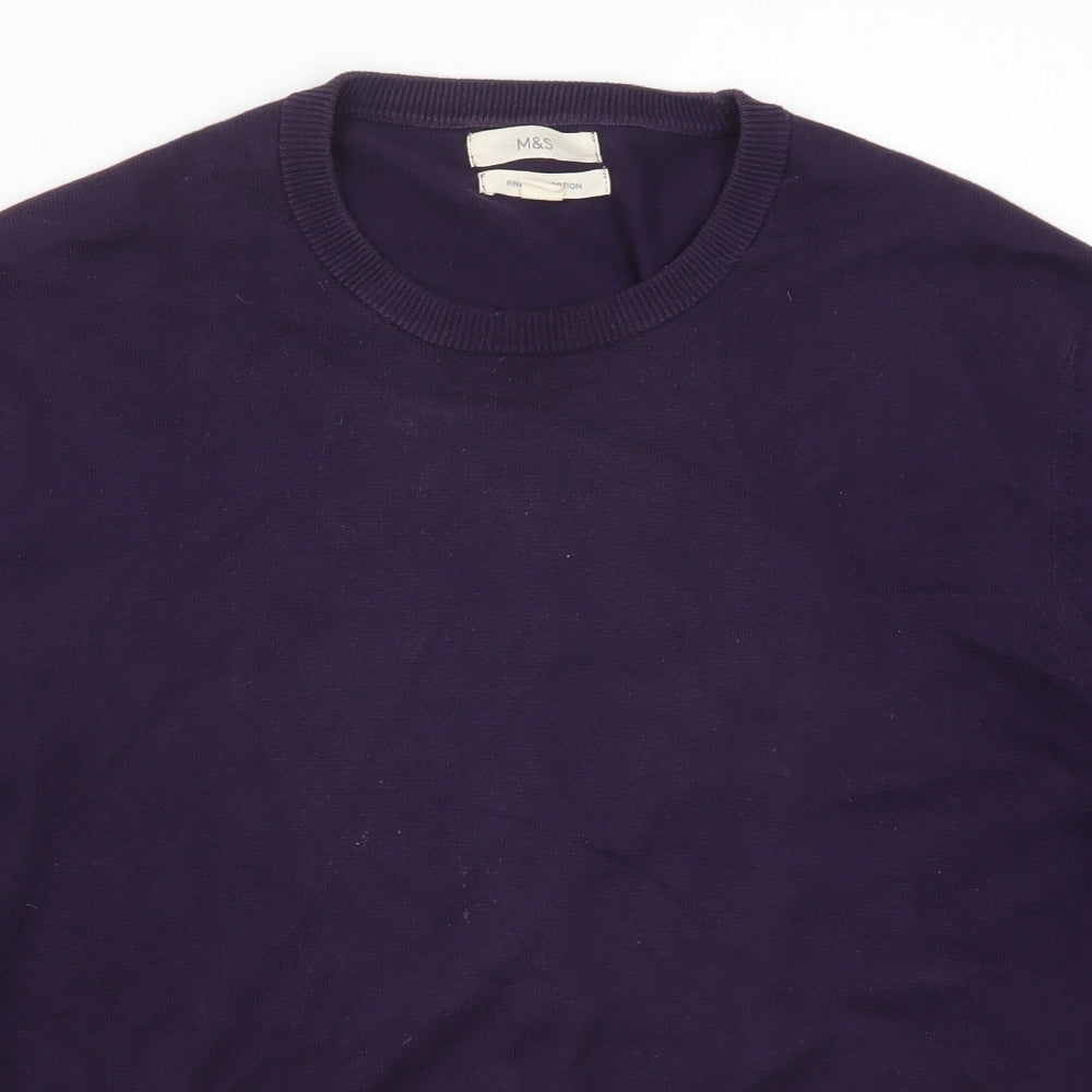 Marks and Spencer Mens Purple  Knit Pullover Jumper Size XL