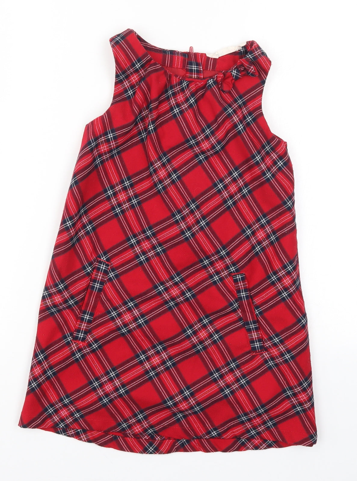 H&M Girls Red Check  A-Line  Size 7 Years