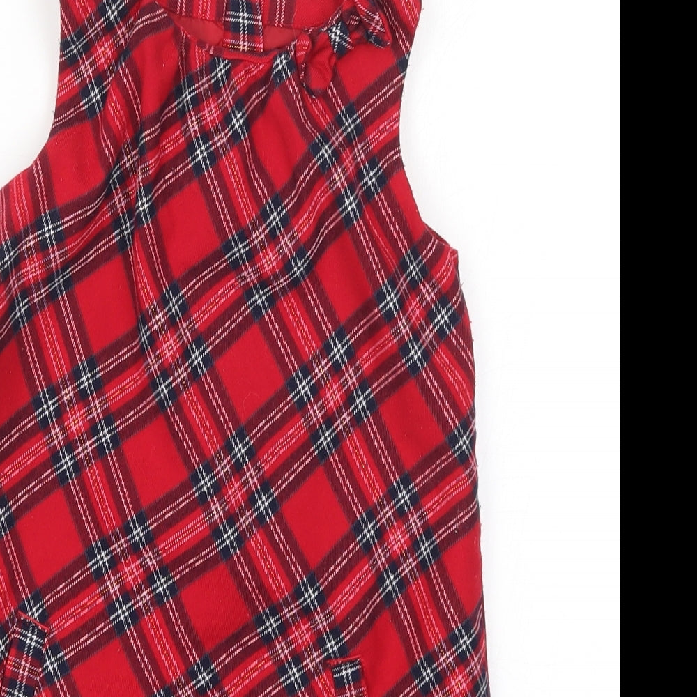 H&M Girls Red Check  A-Line  Size 7 Years