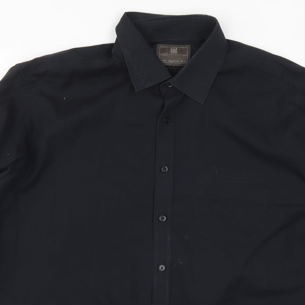 Marks and Spencer Mens Black    Dress Shirt Size 17.5
