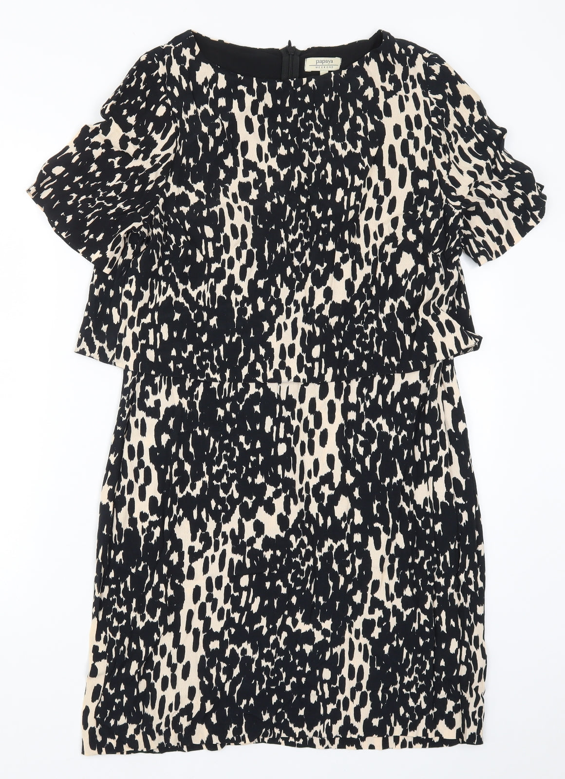 Papaya Womens Beige Animal Print  Shift  Size 12