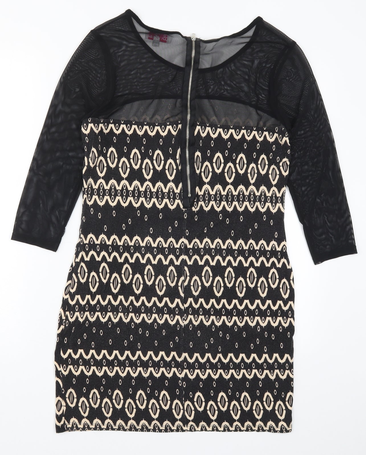 Be Beau Womens Black Geometric  Mini  Size 16