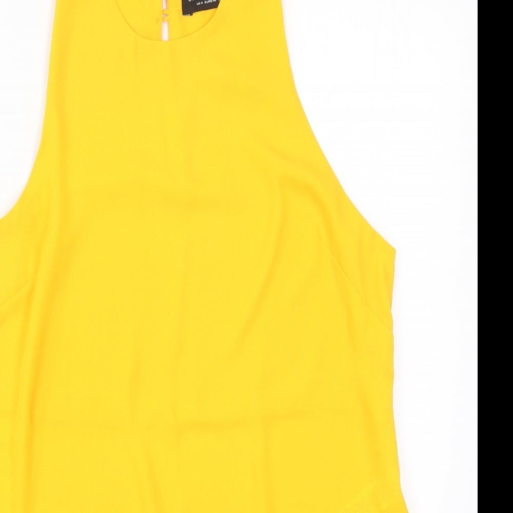 Dorothy Perkins Womens Yellow   Basic Tank Size 12