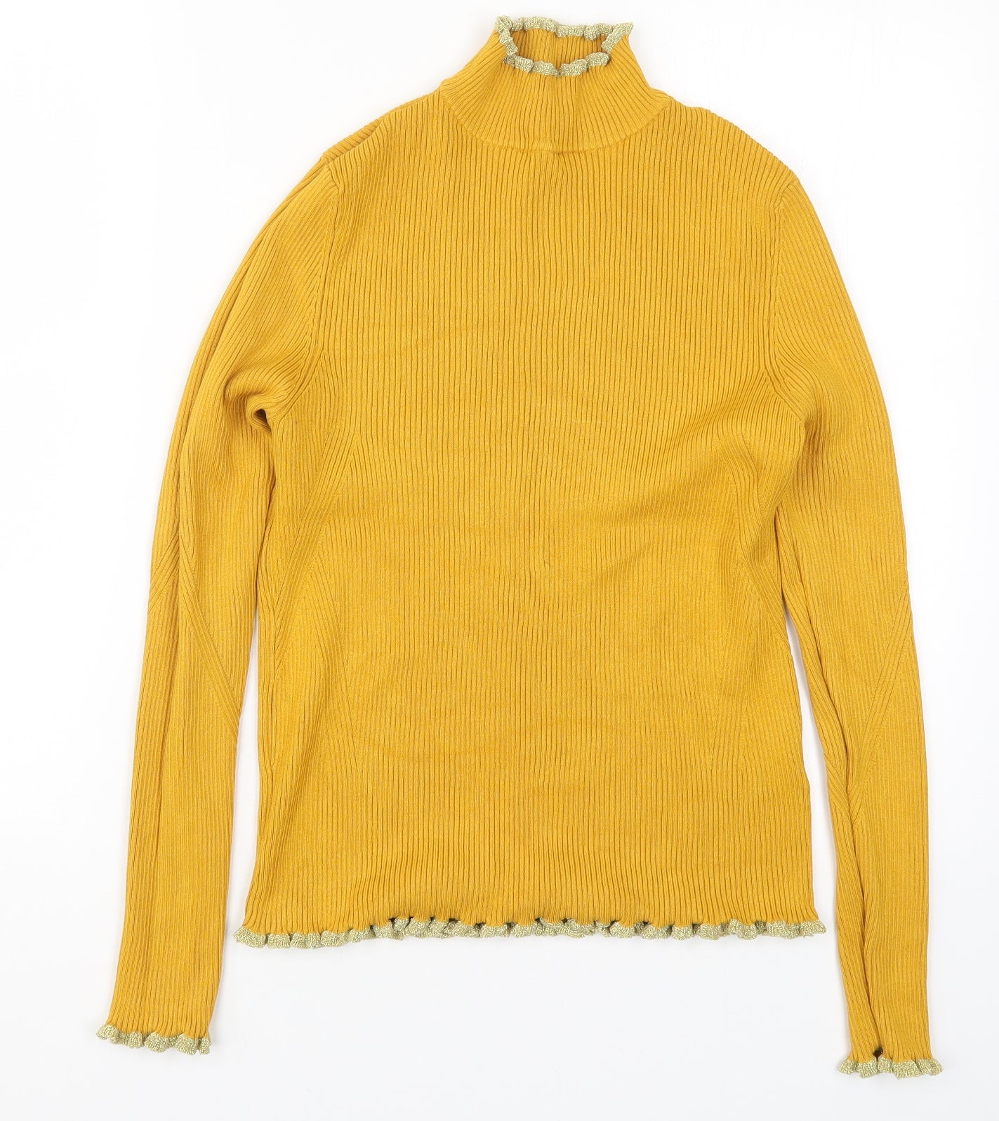 Marks and Spencer Womens Yellow  Knit Pullover Jumper Size 14
