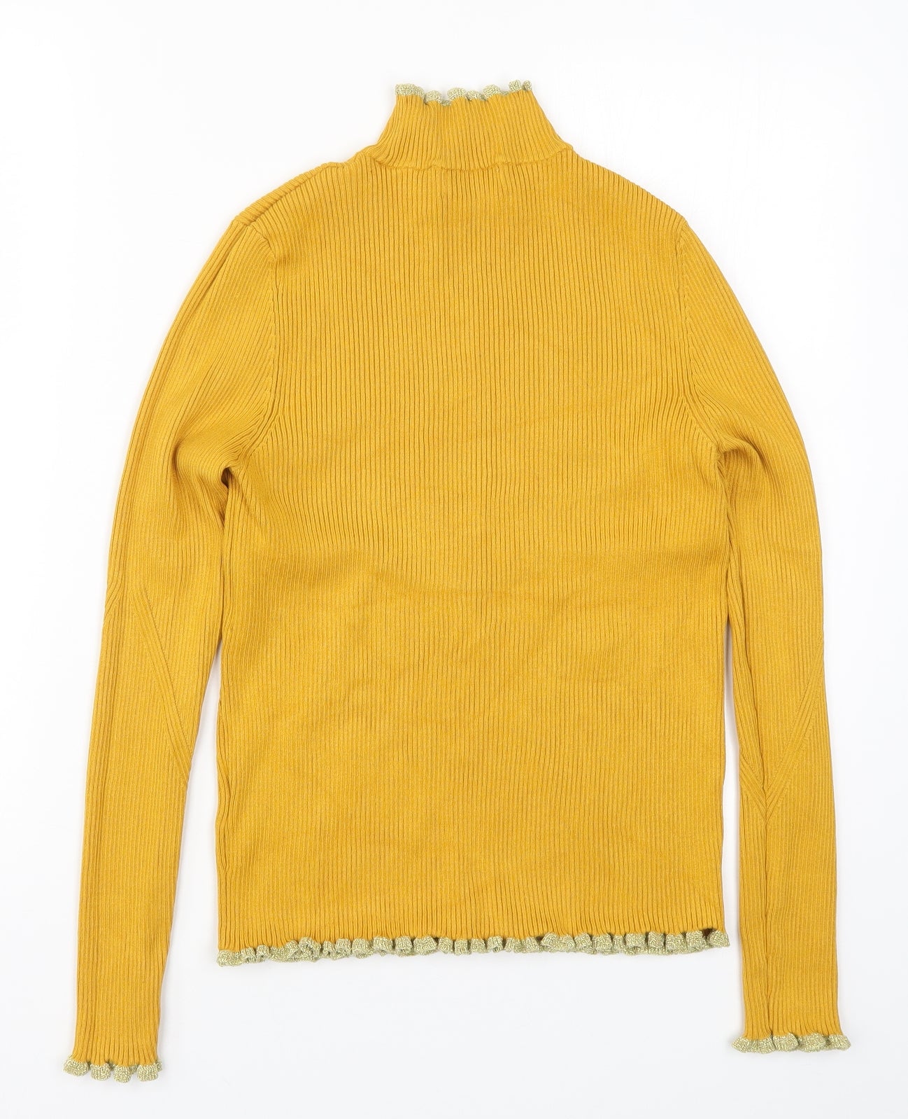 Marks and Spencer Womens Yellow  Knit Pullover Jumper Size 14