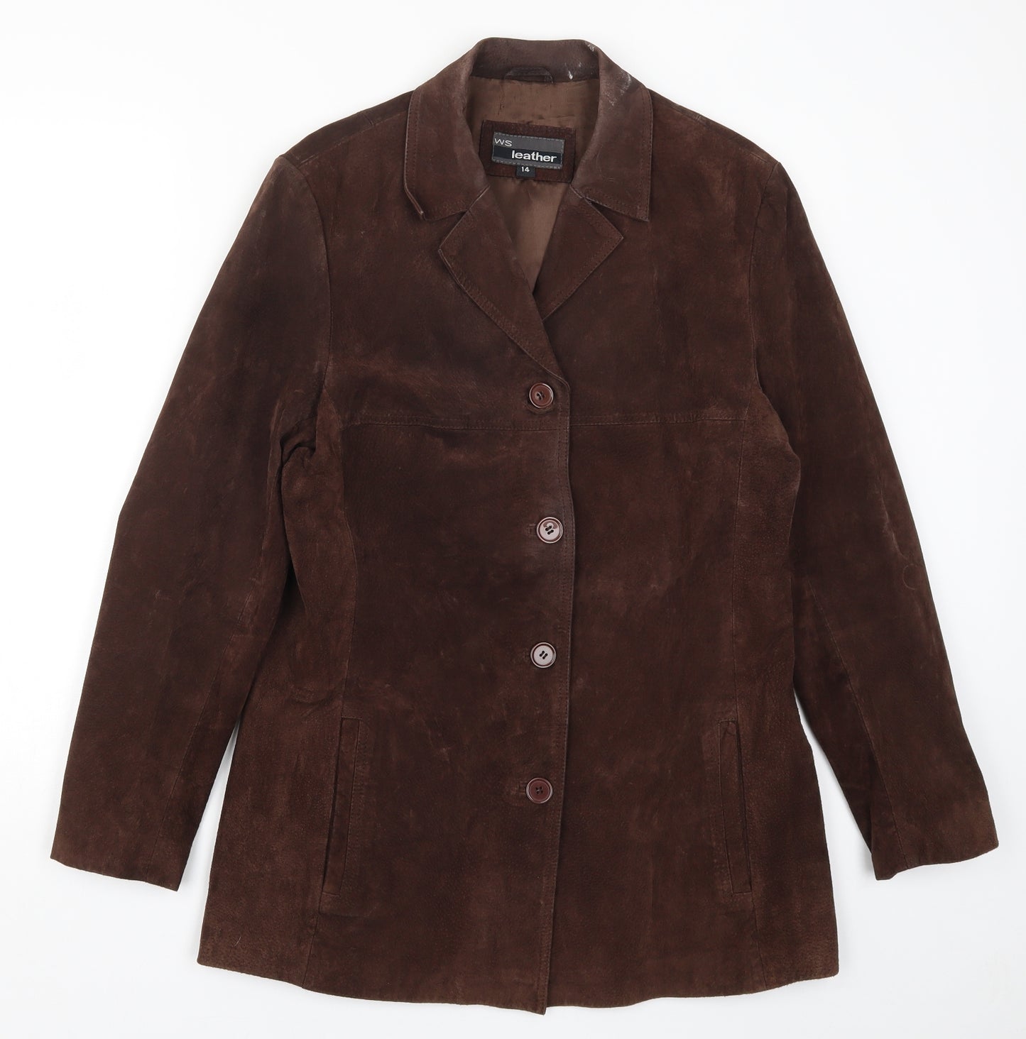 WS Leather Womens Brown   Jacket  Size 14