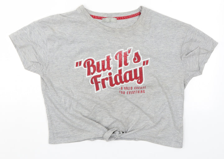 New Look Womens Grey Basic T-Shirt Size S - But It's Friday