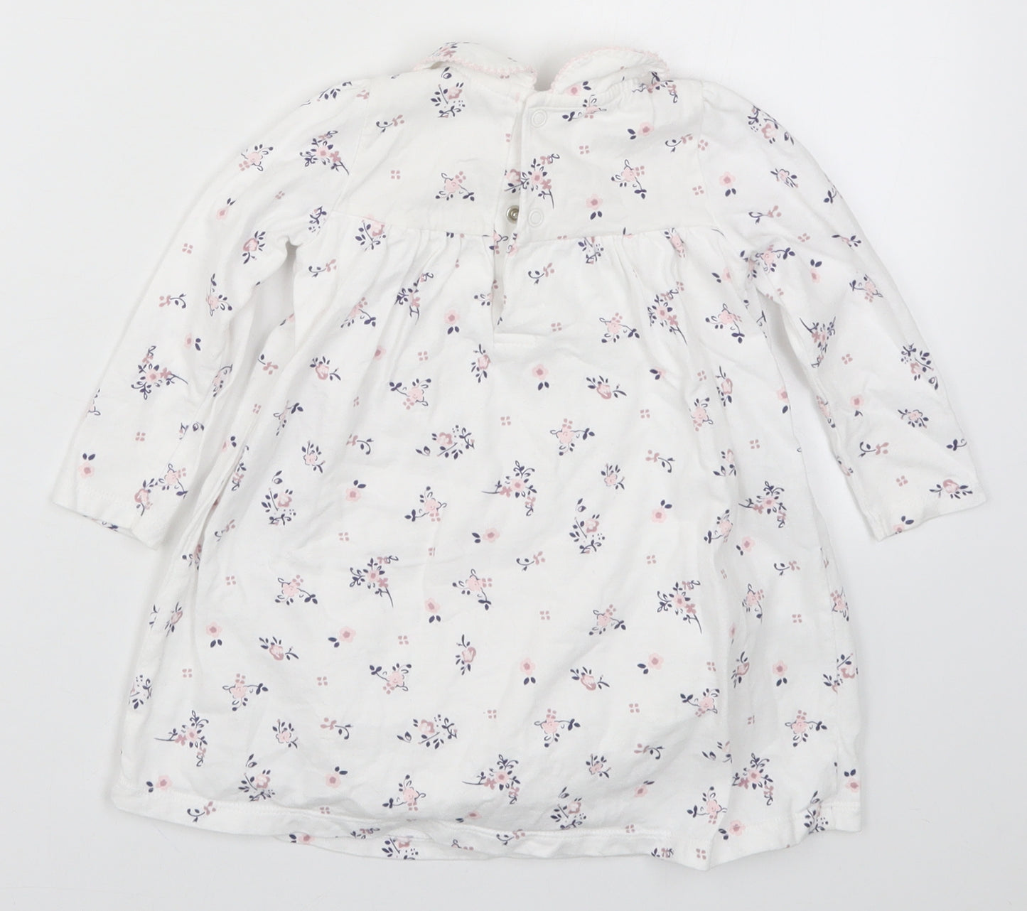 TU Girls White Floral  A-Line  Size 12-18 Months  - Rabbits
