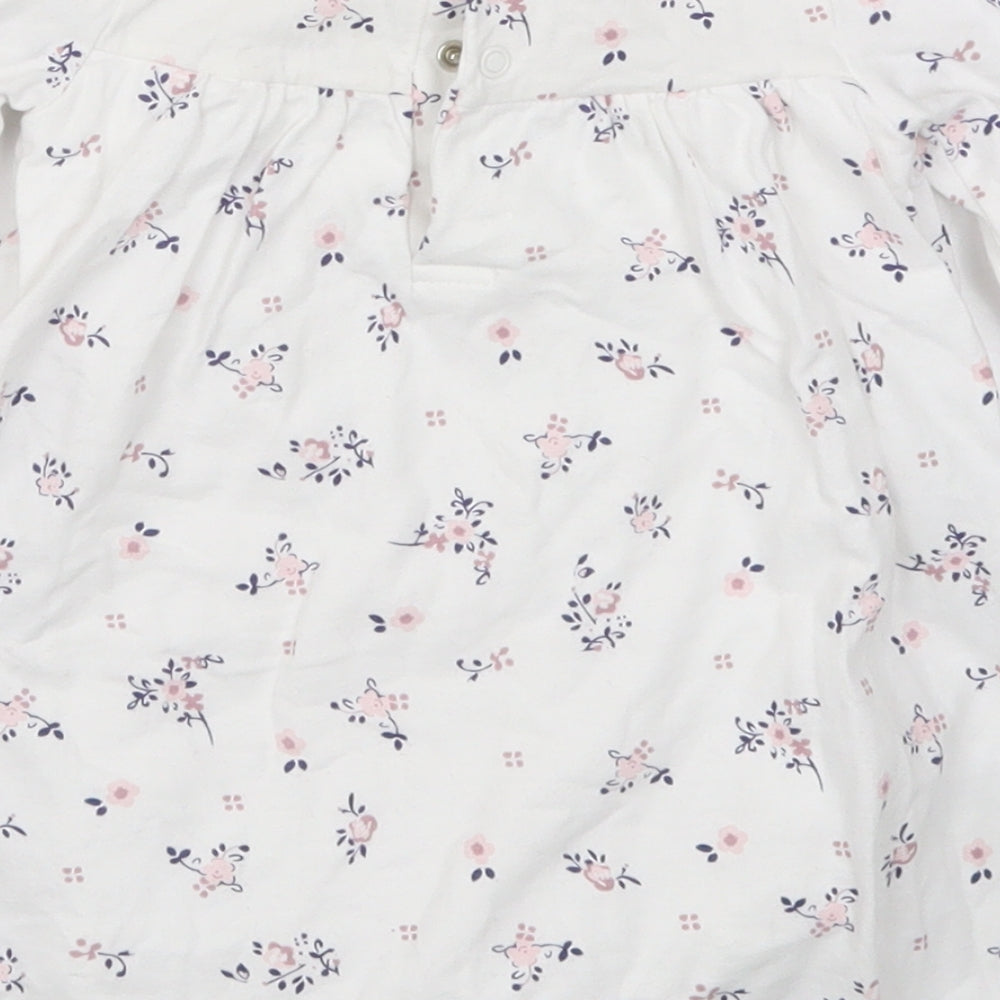 TU Girls White Floral  A-Line  Size 12-18 Months  - Rabbits
