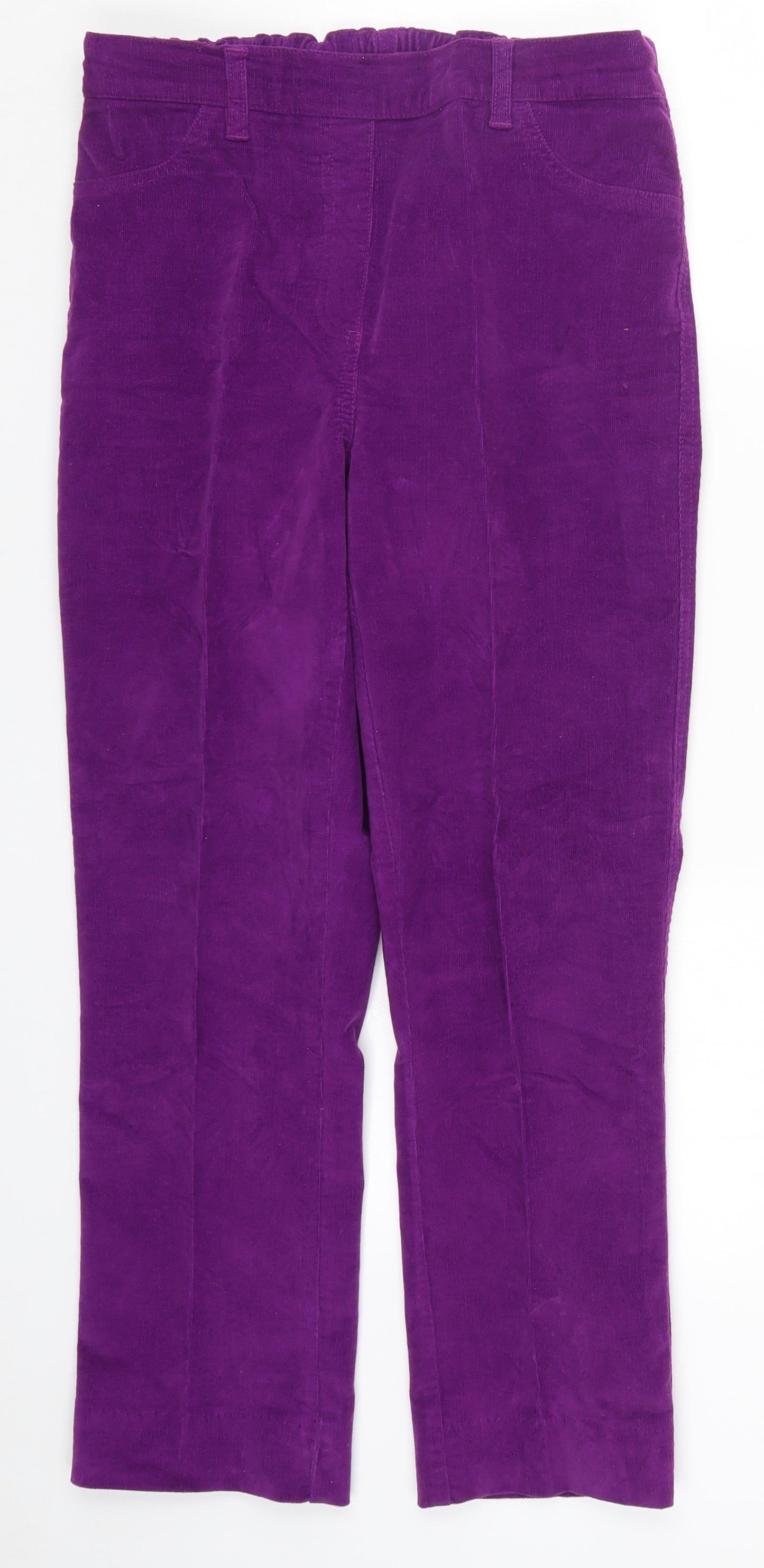 Cotton Traders Womens Purple  Corduroy Trousers  Size 12 L25 in