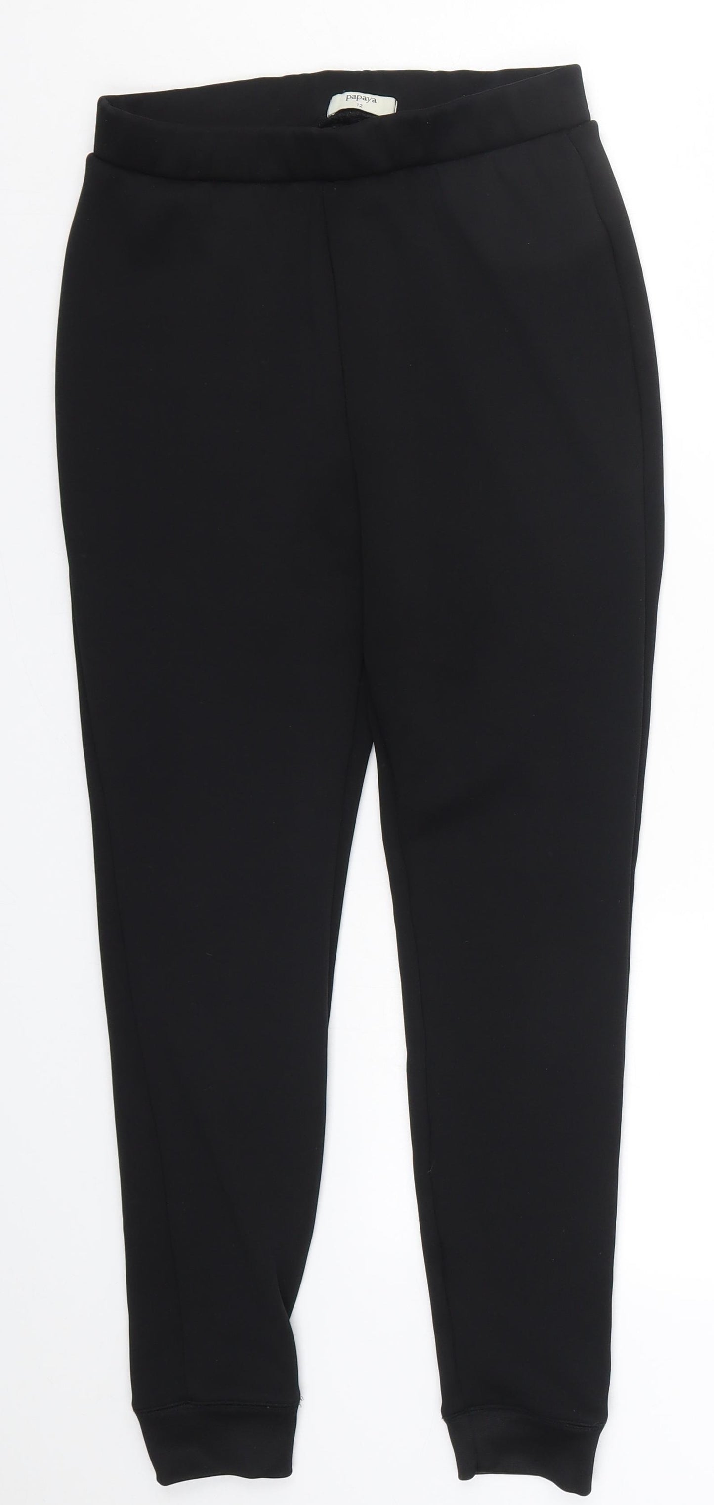 Papaya Womens Black   Sweatpants Trousers Size 12 L26 in