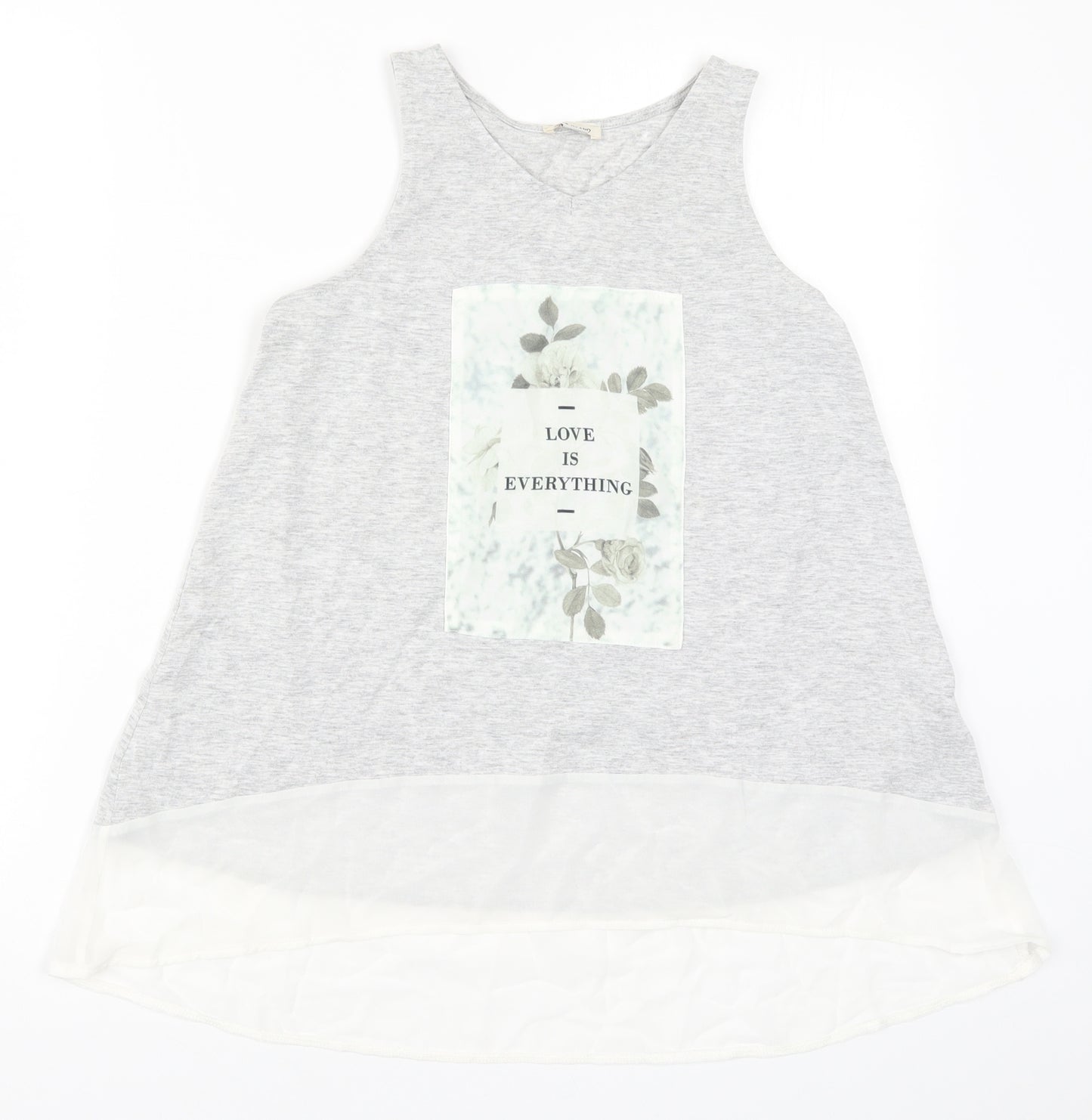 River Island Girls Grey   Basic Tank Size 11-12 Years  - Love is Everything