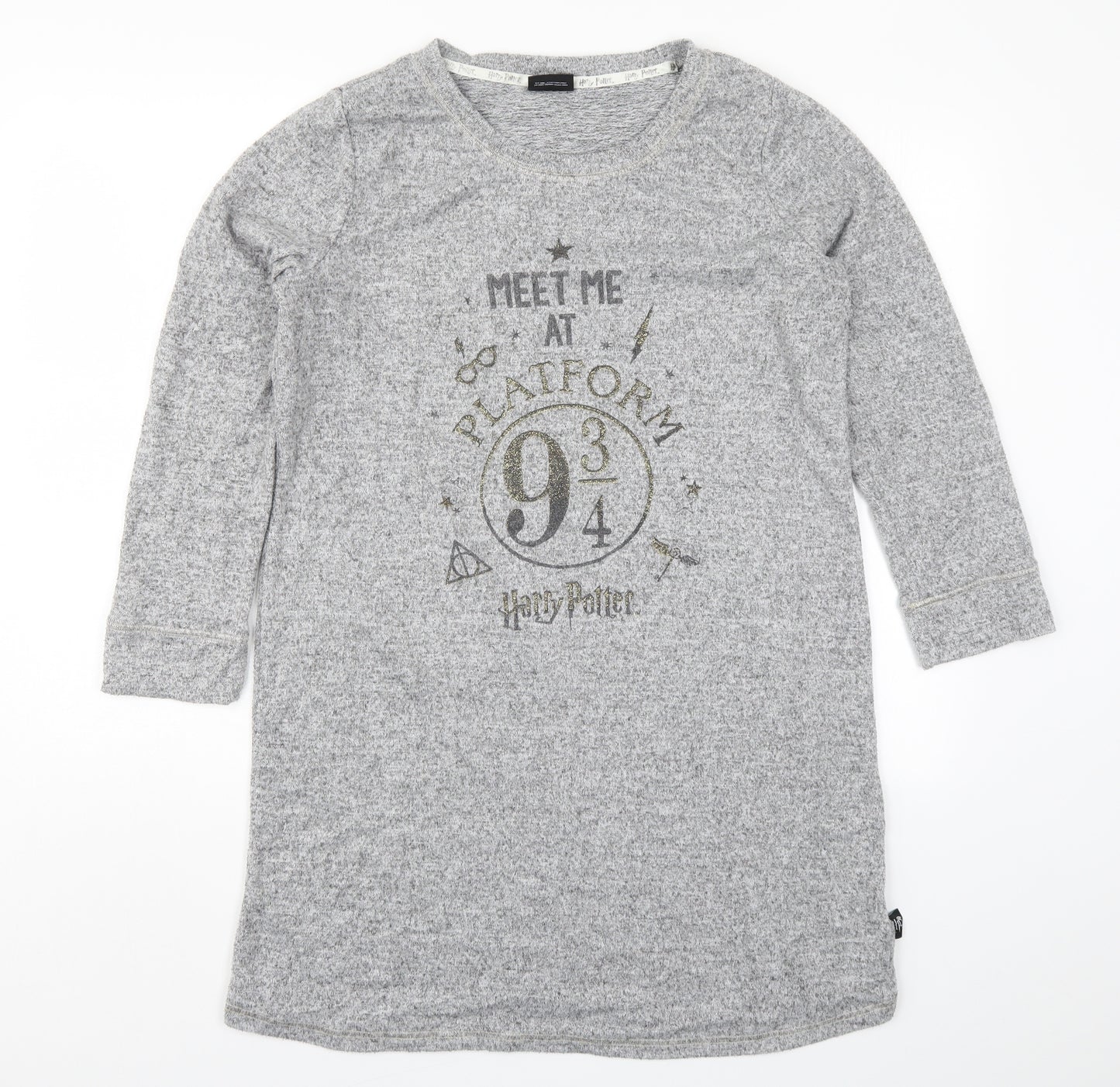 TU Womens Grey Solid  Top Dress Size 14  - Harry Potter Platform 9 3/4