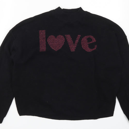 H&M Womens Black  Knit Pullover Jumper Size S  - Love