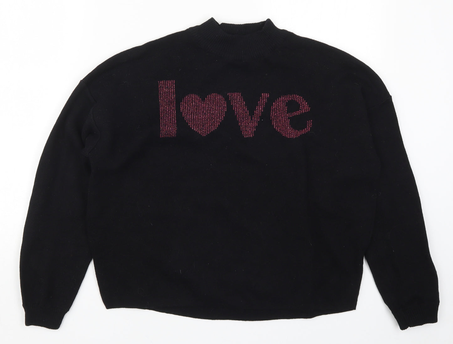 H&M Womens Black  Knit Pullover Jumper Size S  - Love
