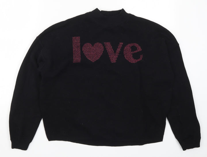 H&M Womens Black  Knit Pullover Jumper Size S  - Love
