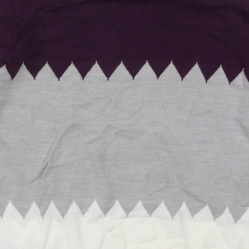 Marks and Spencer Womens Purple  Knit Pullover Jumper Size 12  - Zig Zag