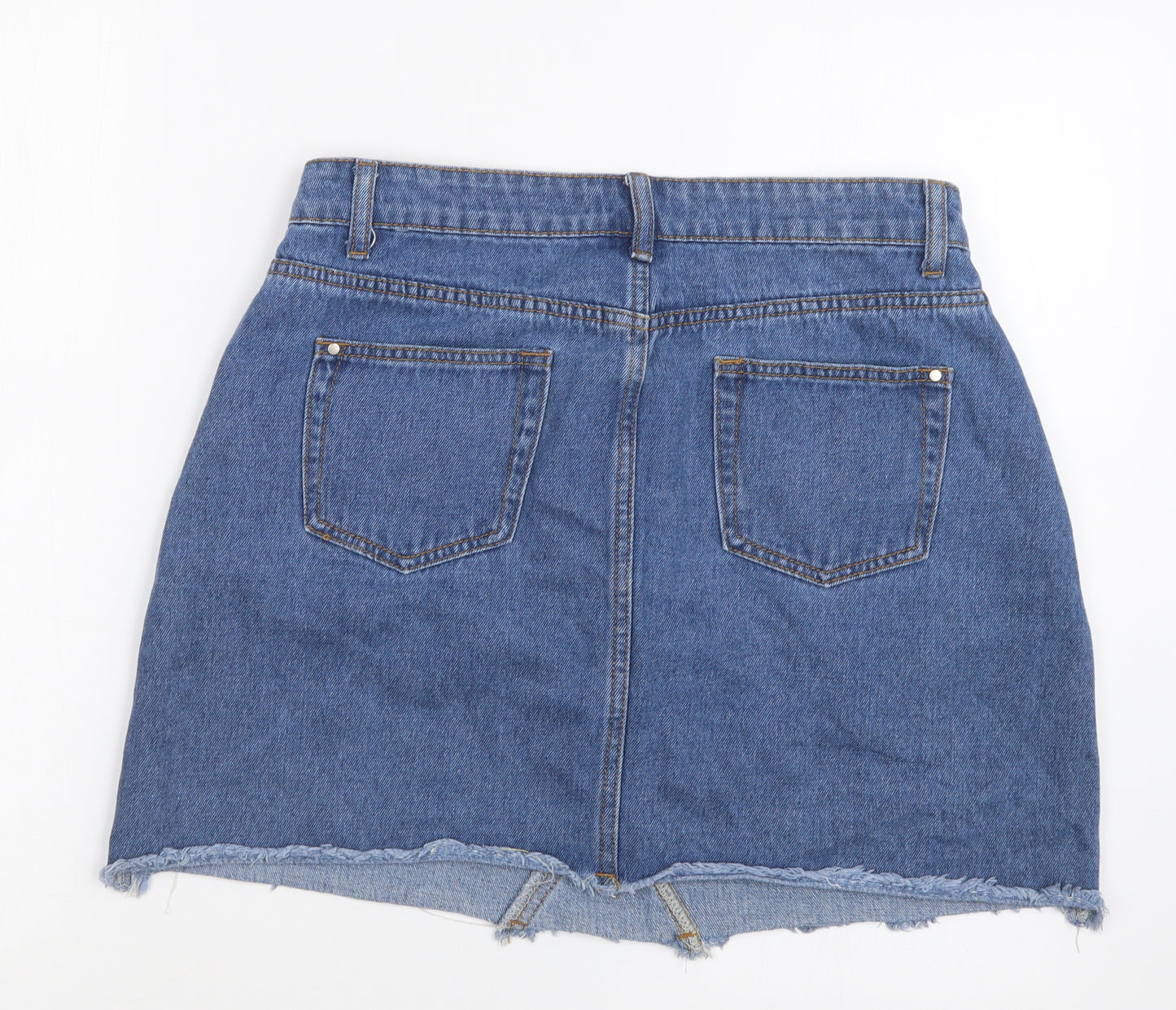 Boohoo Womens Blue  Denim Straight & Pencil Skirt Size 14