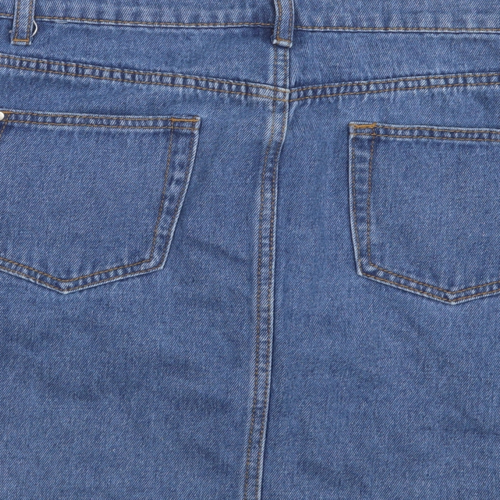 Boohoo Womens Blue  Denim Straight & Pencil Skirt Size 14