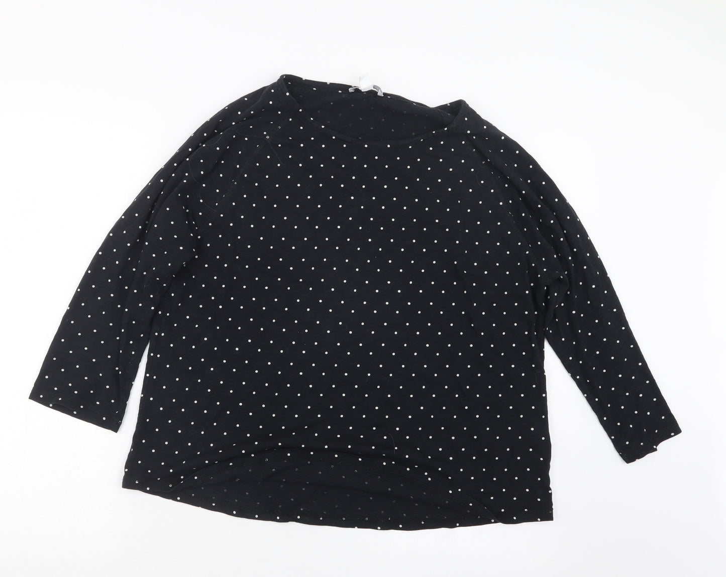 White Label Womens Black Polka Dot  Basic T-Shirt Size 18