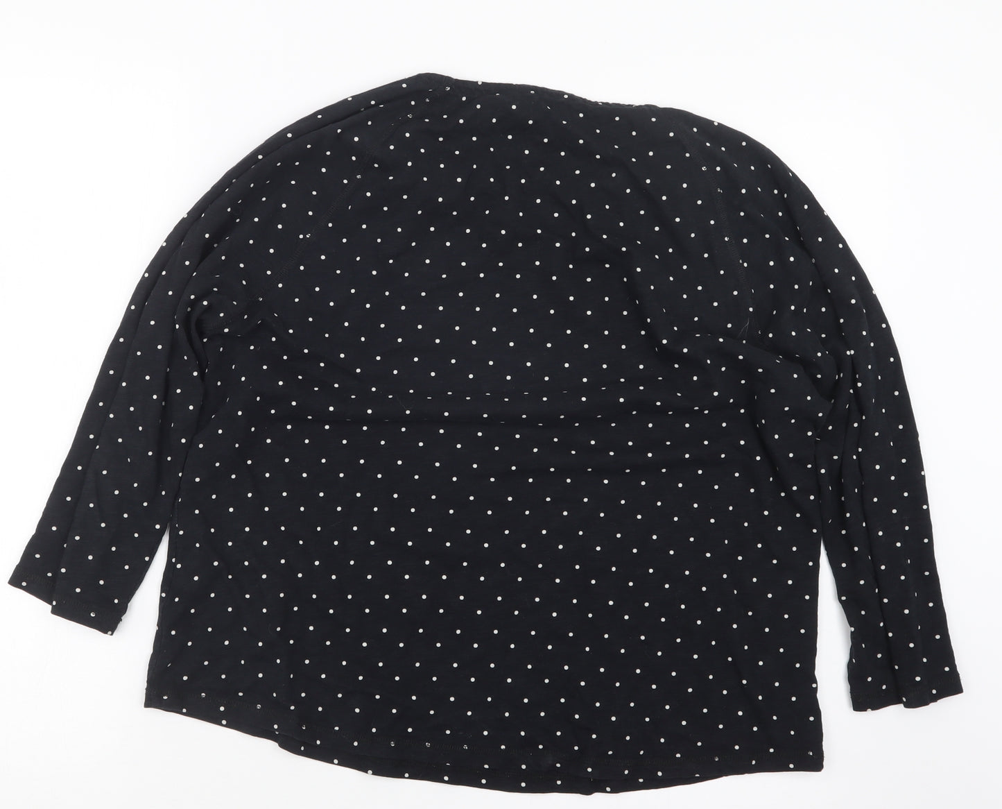 White Label Womens Black Polka Dot  Basic T-Shirt Size 18