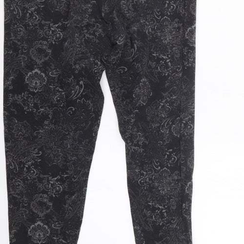 Marks and Spencer Womens Grey Geometric  Capri Leggings Size 30 in L24.5 in