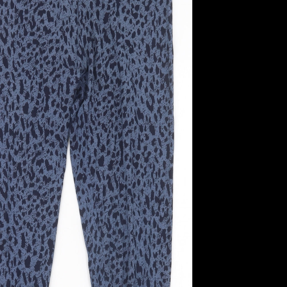 Marks and Spencer Womens Blue Animal Print  Capri Leggings Size 14 L23 in