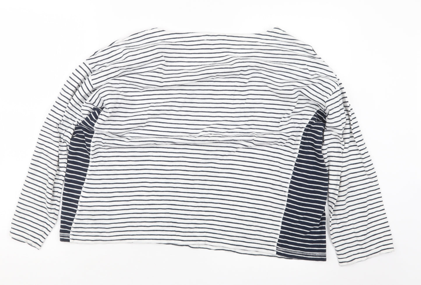 White Label Womens Blue Striped  Basic T-Shirt Size 16