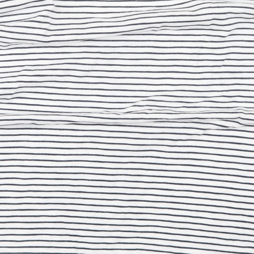 White Label Womens Blue Striped  Basic T-Shirt Size 16