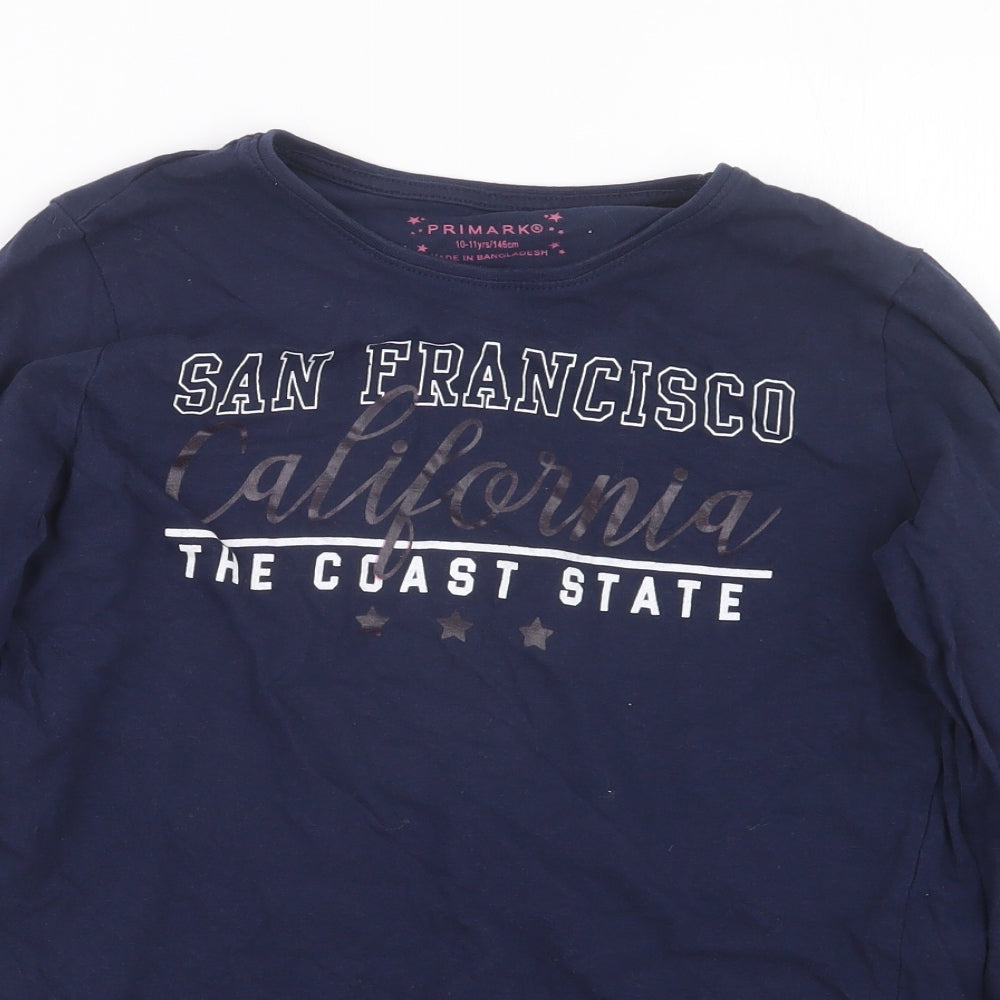 Primark Girls Blue   Basic T-Shirt Size 10-11 Years