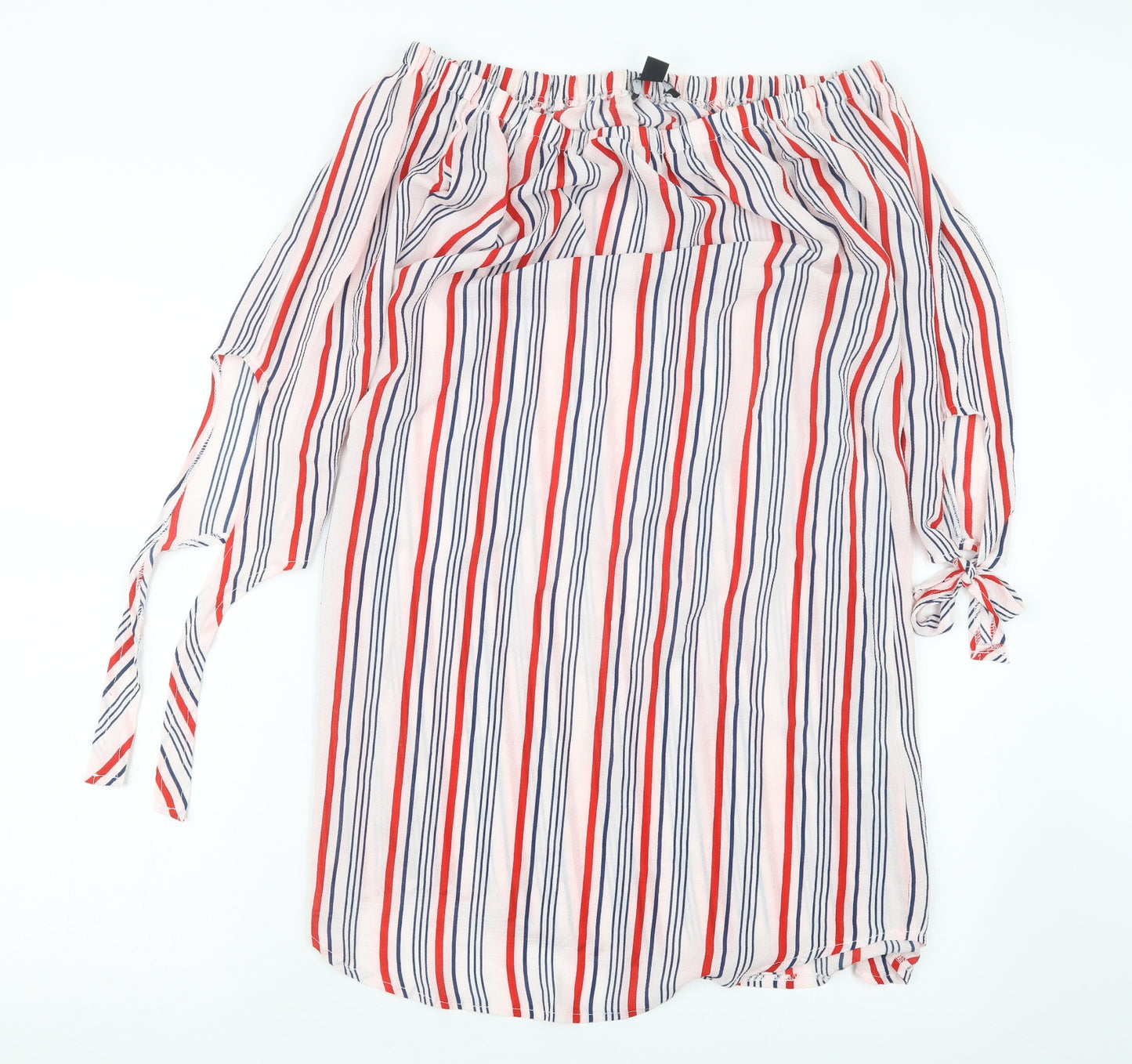 New Look Womens Red Striped  T-Shirt Dress  Size 10