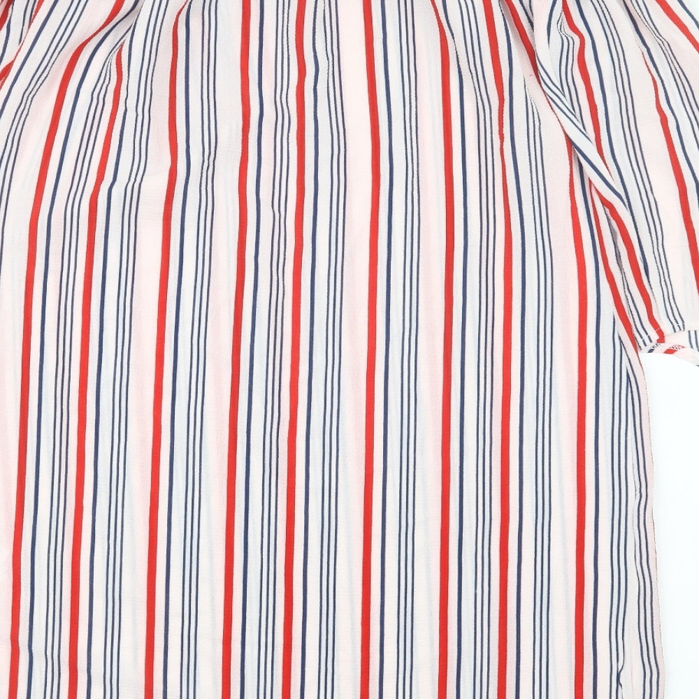New Look Womens Red Striped  T-Shirt Dress  Size 10