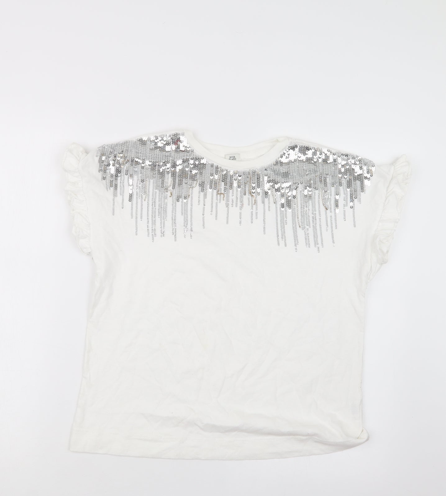 River Island Girls White   Basic T-Shirt Size 11-12 Years
