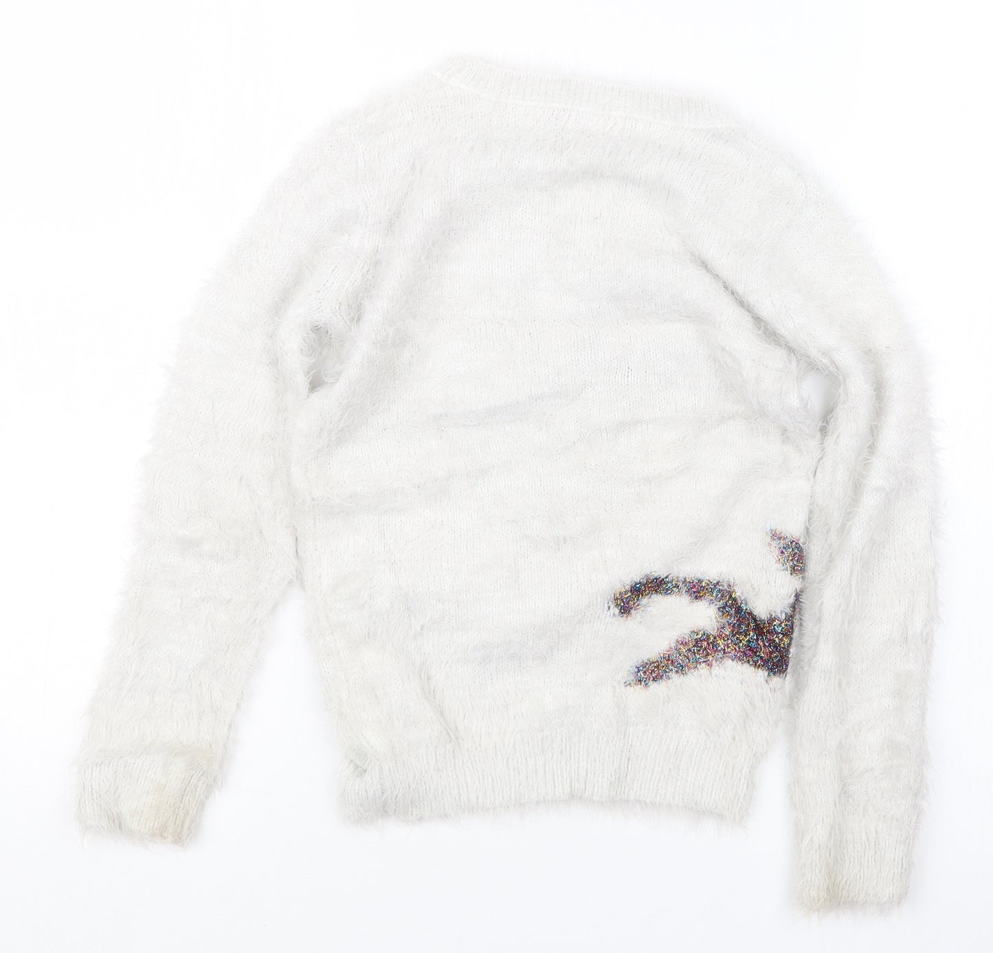 George Girls Grey   Pullover Jumper Size 4-5 Years  - Christmas