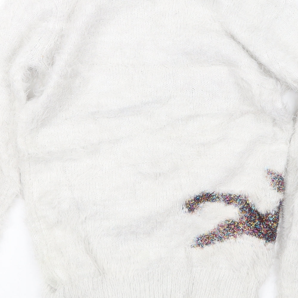 George Girls Grey   Pullover Jumper Size 4-5 Years  - Christmas
