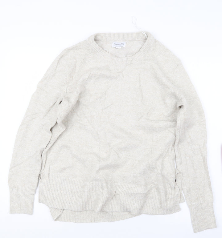 COTTON CLUB Womens Beige  Knit Pullover Jumper Size S
