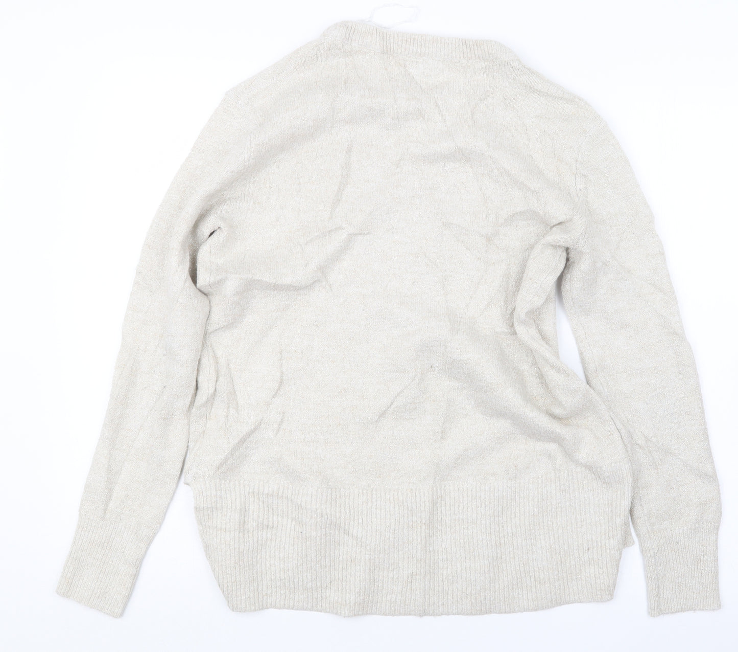 COTTON CLUB Womens Beige  Knit Pullover Jumper Size S