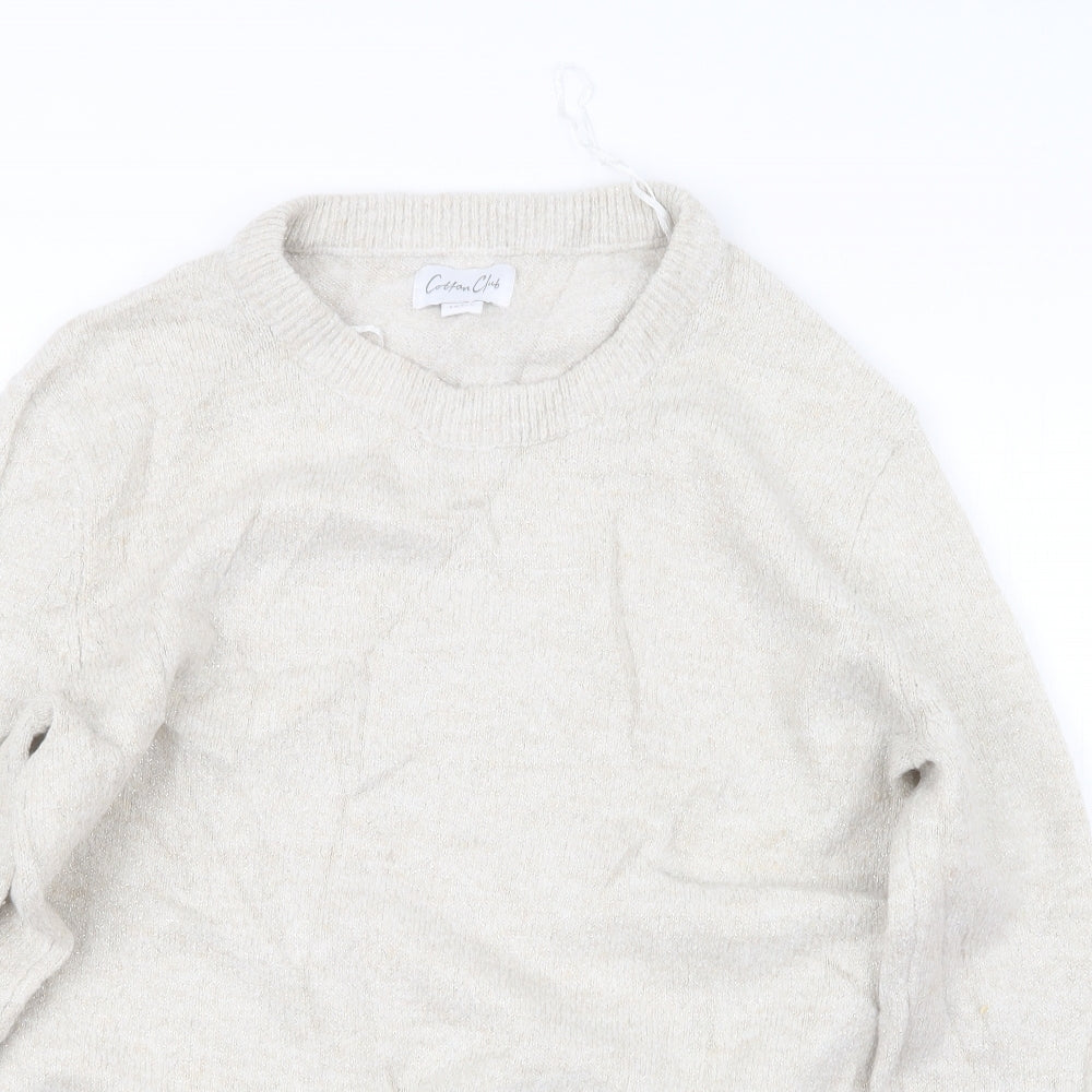 COTTON CLUB Womens Beige  Knit Pullover Jumper Size S