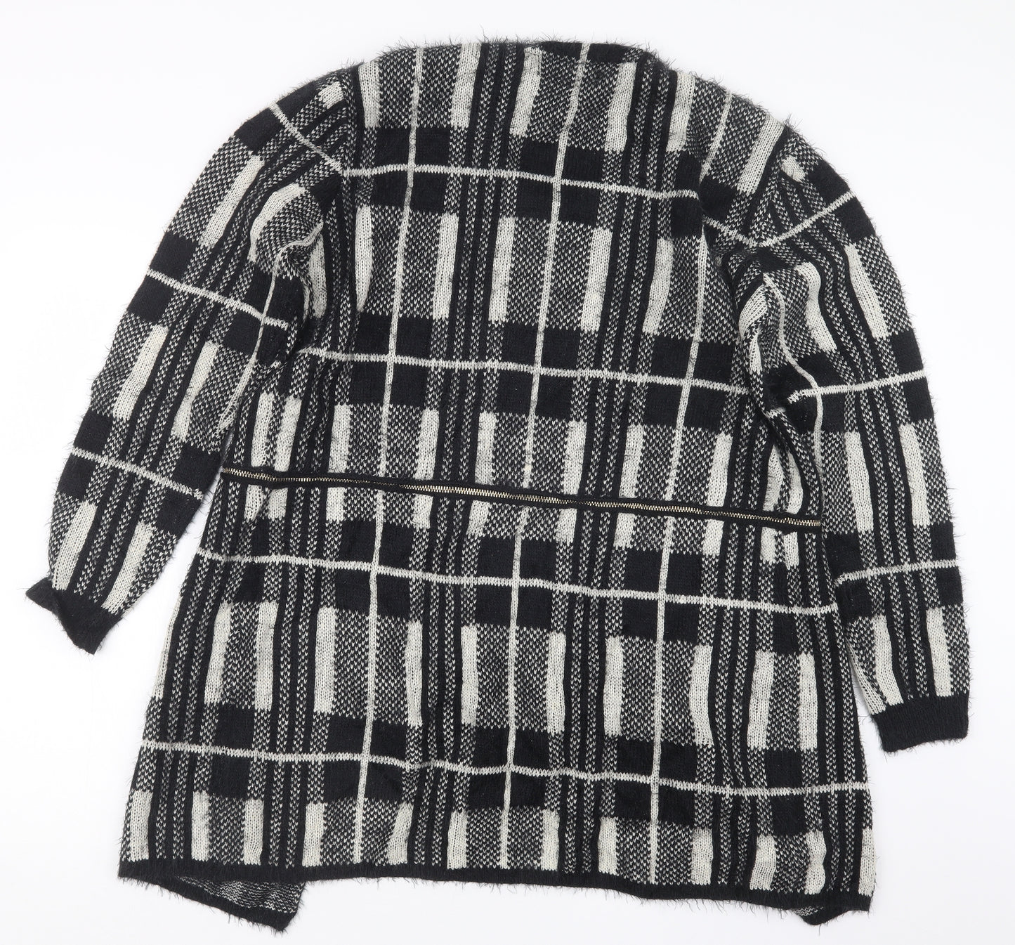 Paramour Womens Black Check  Cardigan Jumper Size S