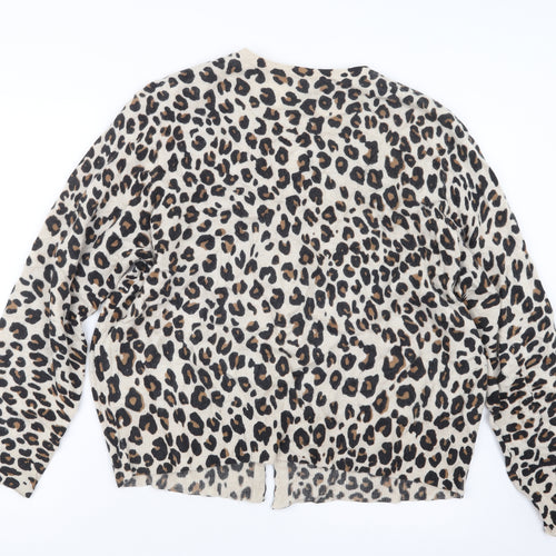 Autograph Womens Black Animal Print  Cardigan Jumper Size 22
